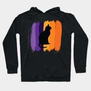 Black cat silhouette Hoodie